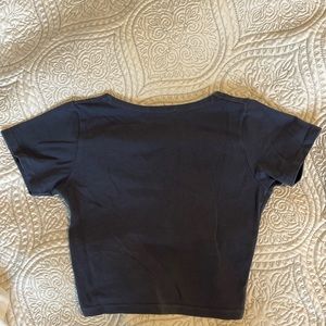 Navy Blue Criss Cross Crop Top👚